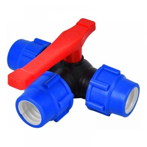 Vanne À Bille D'arrêt,40mm Robinet À Tournant Sphérique À Trois Voies À Connexion Rapide PVC PE Tuyau À Interrupteur Rapide Connecteur en T (Size : 40mm) (1/4)