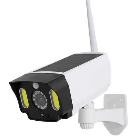 Caméra factice extérieure de sécurité et antivol avec panneau solaire et détecteur de mouvement. CCTV LED étanche avec lumières LED rouges clignotantes et 20 projecteurs LED (1/5)