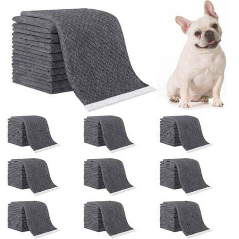 50 pièces Tapis éducateur pour chien, Tapis d'apprentissage de la propreté pour chiots en carbone - Absorbe et élimine les odeurs d'urine - Gris, 45 x 60 cm (1/5)