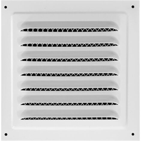 Grille de ventilation 200 x 200 mm Aérateur en acier inoxydable blanc avec moustiquaire, résistant à la corrosion (1/5)