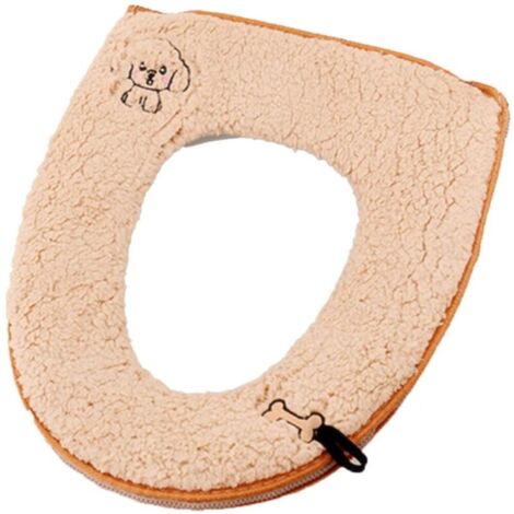 Siège de toilette domestique, siège de toilette, siège de toilette épaissi, siège de toilette à fermeture éclair (fermeture éclair camel) (1/5)