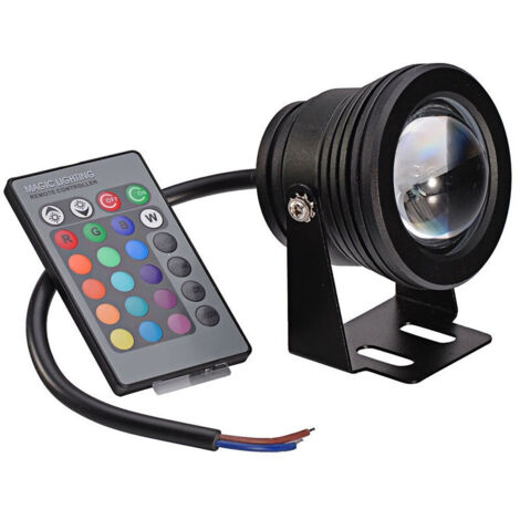 Projecteur Submersible à LED, Éclairage Sous-marin IP67 Étanche RGB, 10W Projecteur LED pour Éclairage Extérieur de Jardin avec Piscine à Fontaine (1/4)