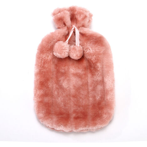 Bouillotte 2L bouillotte chauffante bouillotte adulte enfant bouillotte isolante bouillotte lit peluche bouillotte, rose (1/3)