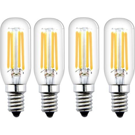 Lot de 4 ampoules LED E14 non dimmables 4 W avec 400 lm, équivalent à 40 W ampoule halogène, T26 ampoule à filament pour lumière du réfrigérateur (blanc chaud 2700 K, 4 unités) (1/5)