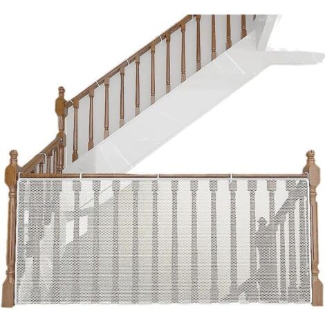 Filet de sécurité épais de 2 m pour enfants, barrière de sécurité pour escaliers, balcon, garde-corps, sécurité domestique pour enfants (blanc) (1/5)