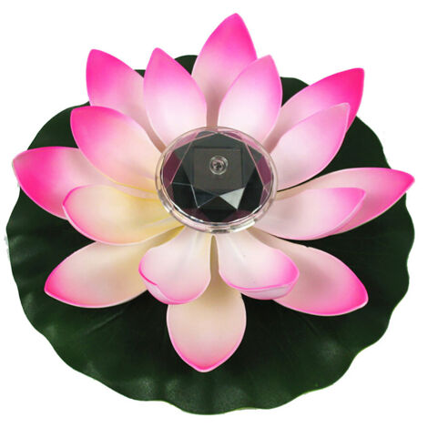Lampe LED solaire flottante en forme de Lotus, luminaire décoratif d'intérieur, idéal pour une fontaine, un étang, (1/5)