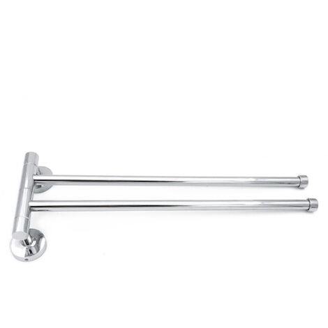 Porte Serviettes Mural 180° Serviette Support Porte-Serviettes Acier Inoxydable Barre à Serviettes Chrome (2-armer) (1/5)