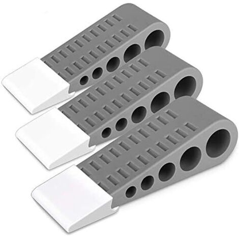 Lot de 3 butoirs de porte avec support de porte, fonctionne sur tous les étages, gris (1/5)