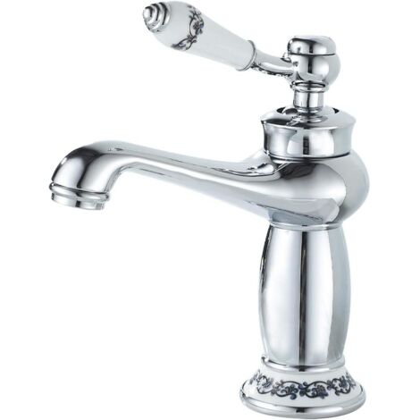 Mitigeur de lavabo Robinet Salle Bain, Mitigeur de Salle de Bain monocommande Chromé, our Lavabo ou Vasque de Salle Bain, Chaude et Froide Réglable de Mitigeur Lavabo (1/5)