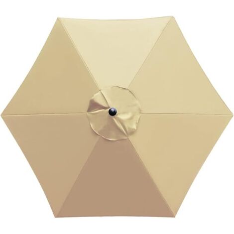 Housse de rechange pour parasol, 6 baleines, 2 m, imperméable, anti-UV, tissu de rechange, Kaki (1/4)