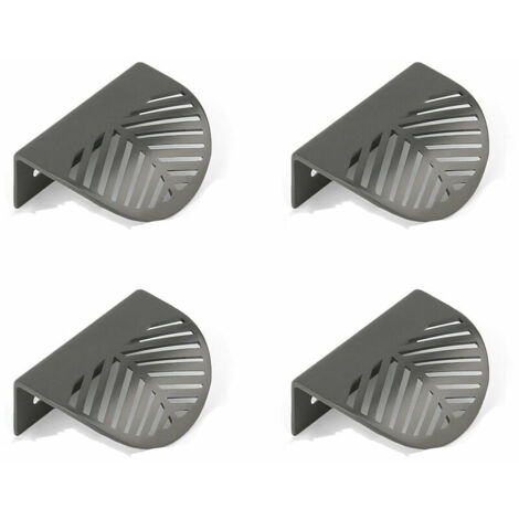 Lot de 4 poignées d'armoire en feuille en laiton noir poignées de meubles de cuisine tiroir unique poinçon gratuit en alliage de Zinc cuivre brossé (1/5)