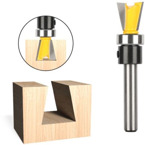 Fraise queue d'aronde guide 12,7 x 12,7 mm - queue 6,35 mm (1/3)