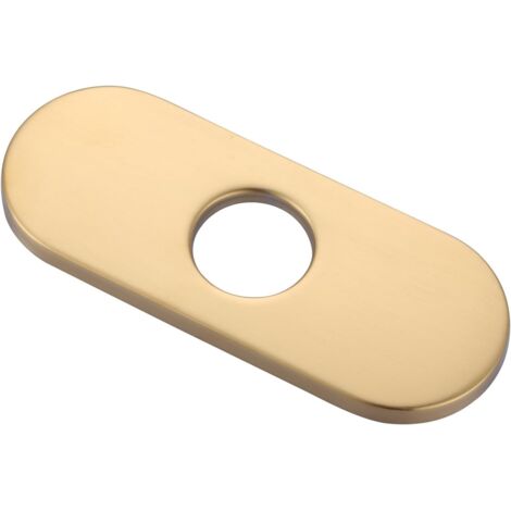 Couvercle de trou de robinet d'évier de cuisine de 6 pouces, adapté au couvercle de trou d'évier de cuisine à 1 ou 3 trous, plaque décorative en acier inoxydable (or brossé) (1/5)