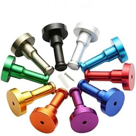 Lot de 10pcs Coloré Espace en Aluminium Crochets de Manteau, Salle de Bains Porte Crochet Montage Mural pour Vêtement Serviette Robe Chapeau Accessoires (1/5)