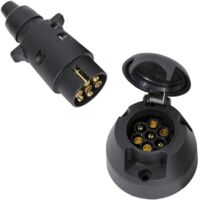 Aougo – Prise remorque 7 broches mâle et femelle étanche 12V – Broches en laiton – Connexion sécurisée pour camions et caravanes