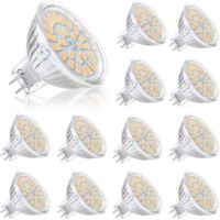 Ampoules LED MR16 12V, 5W Equivalent à 50W Halogène, Blanc Chaud 2800K, Ampoule de Projecteur, Angle de Faisceau 120 °, lot de 12