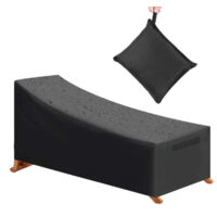 Housse de Protection, imperméable, Coupe-Vent, Protection UV, Tissu Oxford 210D Housse de Protection Solaire, Chaise Longue (210x75x40/80cm) - Noir