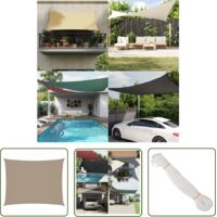 The Living Store Voile de parasol Tissu Oxford rectangulaire 2x3,5 m Taupe - Parapluie - Voile Solaire - Parasol Rectangle - Parasol Extérieur - Protection UV