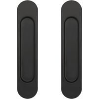 2 Pièces Poignée de Porte Coulissante Ovale 14,8 CM Poignées de Porte Coulissante Auto-Adhésives,Convient pour Armoires, Fenêtres, Portes Coulissantes(Noir)