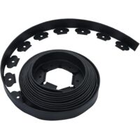 Lawn Edging with 30 Nails, Flexible Flower Bed Edging, Lawn Border, Paving Edging, Mowing Edge, Garden, 10 m, 5 cm, PE, Black