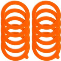 Bocaux en verre avec joints en caoutchouc (lot de 10) - 70 x 95 mm (orange)