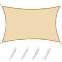 Voile d'ombrage Voile d'ombrage Rectangulaire Carré 2.5x3m Color Sable,Toile Imperméable Une Protection des Rayons UV à 95%, pour en Plein air, Jardin & terrasse, Piscine