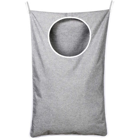 Panier à linge suspendu, sac de rangement ménager, sac de rangement à suspendre à la porte, panier à linge sale, sac de rangement mural (gris) (1/4)