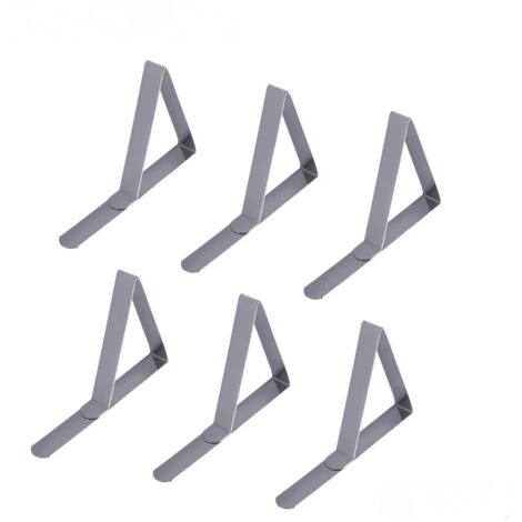 Pinces à nappe en acier inoxydable, pinces triangulaires réglables, pinces de fixation antidérapantes, adaptées aux nappes de 4,5 cm (lot de 6) (1/4)