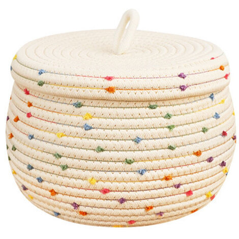 Panier de Rangement avec Couvercle Ligne Coton Nordic - Plateau Style Scandinave (1/3)