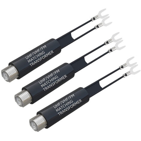 Adaptateur d'antenne 75 ohms à 300 ohms, convertisseur transformateur d'antenne UHF/VHF/FM, plaqué nickel. (1/3)