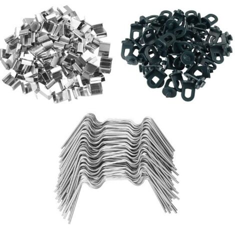 Kit de Fixation pour Serre et Châssis Froid – 100 Attaches Z + 50 Anneaux + 50 Clous en W (1/5)