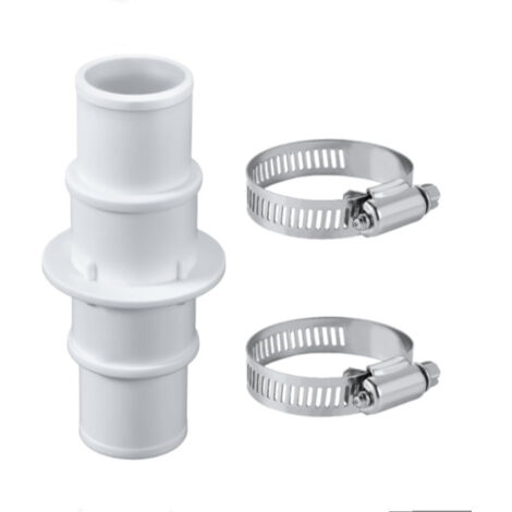 Raccord de Tuyau d'Aspiration pour Piscine – pour Tuyaux 1-1/4" à 1-1/2" – Lot de 2 Raccords en Acier Inoxydable (1/4)