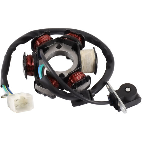 Bobine de Stator 6 Pôles pour Moto 50cc-125cc – avec Fil de Bougie – Système Semi-Onde – Pièce Universelle (1/4)