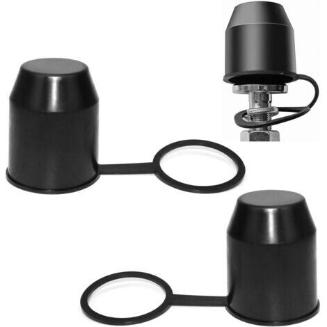 Cubierta de bola de enganche, cubierta de bola de enganche de remolque de coche, tapa de bola de gancho, cubierta de gancho, protección contra la abrasión y la suciedad, negro, paquete de 2 (1/5)