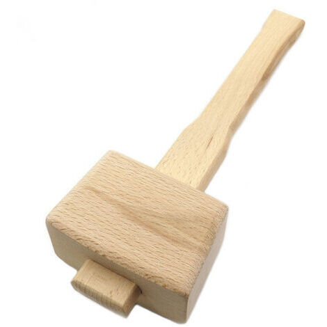 Mazo de madera en forma de T, martillo de madera, herramienta de carpintería, herramienta de trabajo (1/5)