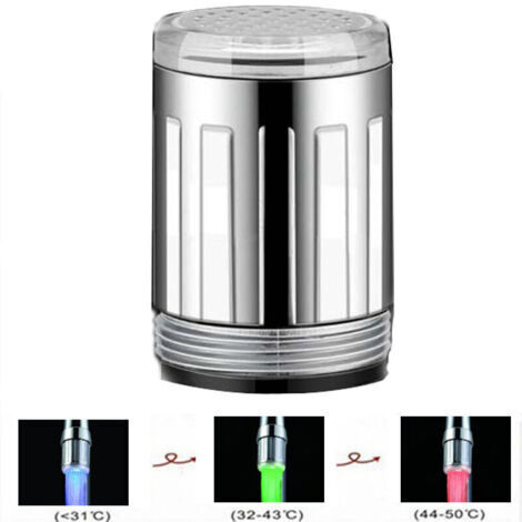 Grifo LED colorido con 3 colores que cambian el sensor de temperatura del agua Control de temperatura grifo de chorro de agua para cocina y baño (1/5)