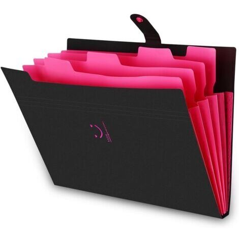 Almacenamiento de carpetas Documentos A4 Carpeta de archivos expandible Bolsa expandible Organizador de documentos impermeable Organizador de archivos con 5 compartimentos (Negro) (1/5)