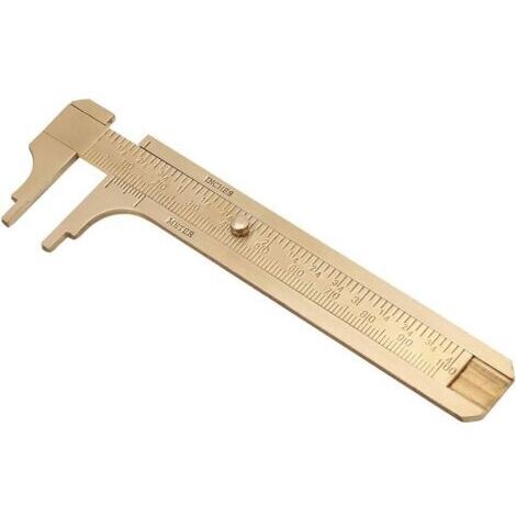 Calibrador Vernier - Escala doble mm/pulgada Herramienta de medición de regla de calibrador Vernier deslizante de latón(100 mm) (1/5)