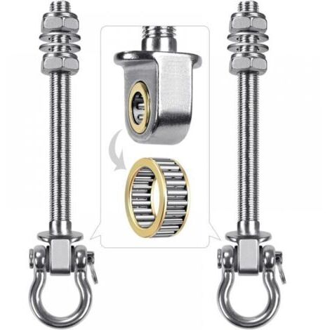 Paquete de 2 colgadores para columpios con rodamiento de acero inoxidable 304 para vigas de madera y metal, perfectos para colgar hamacas, columpios de yoga y columpios de porche. (1/5)