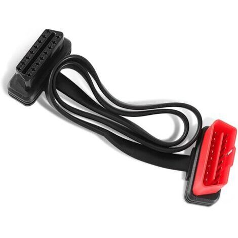 Cable de extensión para automóvil, cable de extensión de diagnóstico a bordo de 0,6 m, cable de extensión de perfil ultrabajo OBD-II, adaptador de diagnóstico de cable de extensión de diagnósti (1/4)