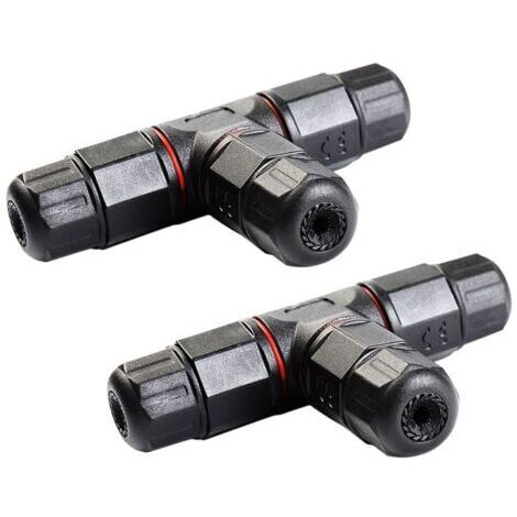 Manguito impermeable para conector de cable externo en forma de T, 2 unidades (negro) (1/4)