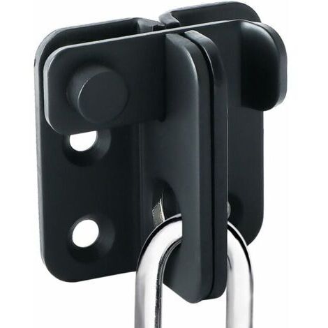Cerradura para puerta corredera, candado, pestillo de puerta, correa de bloqueo, gancho antirrobo, acero inoxidable, acabado negro mate (1/5)