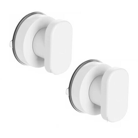 Manija de puerta con ventosa blanca, 2 manijas con ventosa, cajón, gabinete, refrigerador, puerta de vidrio, manija con ventosa fuerte portátil, baño extraíble (1/4)