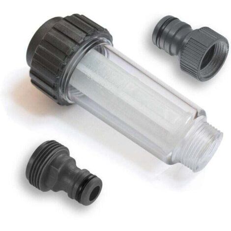 Filtro de agua con conexiones enchufables para hidrolimpiadora, bomba de jardín, riego de jardín, autocaravana, conexión de 3/4 de pulgada compatible con Kärcher 4.730-059.0 (1/4)