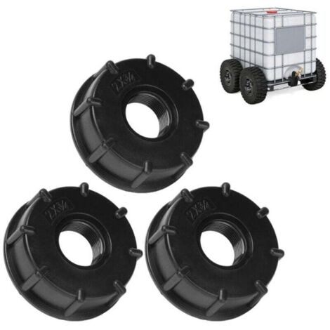 Adaptador de drenaje para tanque IBC, tapa de tanque de agua de plástico, adaptadores S60x6 IBC, roscas gruesas, grifos, G3/4, 3 piezas (1/4)