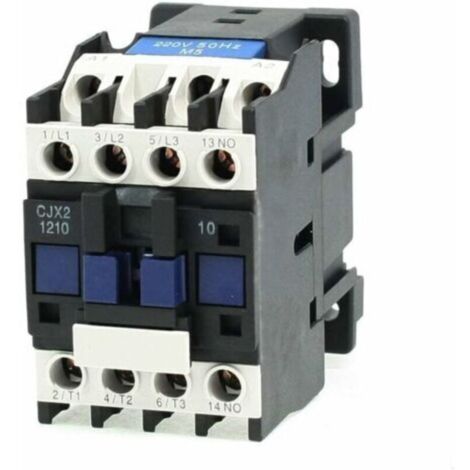 Contacteur AC 220V 25A – 3 pôles normalement ouvert – Pour contrôle moteur électrique – Applications industrielles et commerciales - CJX2-1210 (1/5)