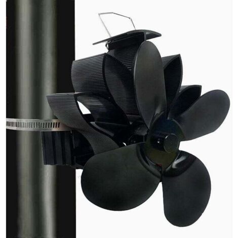Ventilador para estufa de leña, ventilador para chimenea mejorado y silencioso, alimentado por calor, para estufas de leña. (1/4)