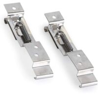 Dos soportes para matrículas de remolque, un par de soportes profundos para matrículas de acero inoxidable con resorte (120 mm).