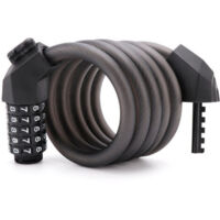 Candado para bicicleta Equipo para montar Contraseña de cinco dígitos Cable de acero transparente y atrevido Candado con contraseña para bicicleta de montaña resistente al agua y al óxido - Neg