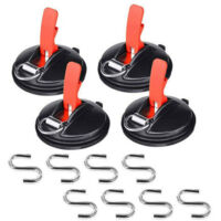 Ventosas para coche con ganchos de montaje en forma de S, herramienta de anclaje multifuncional, montaje para coche, lona para equipaje, tienda, tensor para coche, 4 Uds.